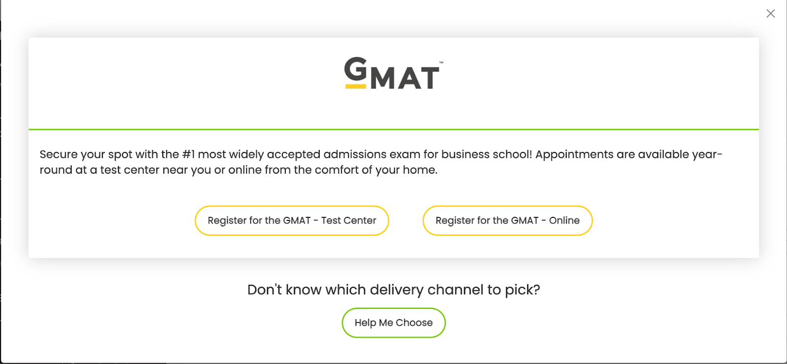 choose GMAT Exam Mode